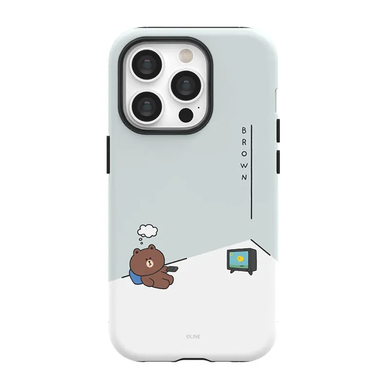 Line Friends Piece of Peace Dual Layer TPU PC Shockproof Guard Up Combo Case Cover