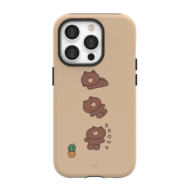 Line Friends Piece of Peace Dual Layer TPU PC Shockproof Guard Up Combo Case Cover