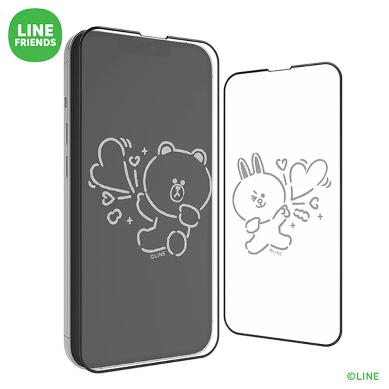 Line Friends Screen Off Print Tempered Glass Protector Film