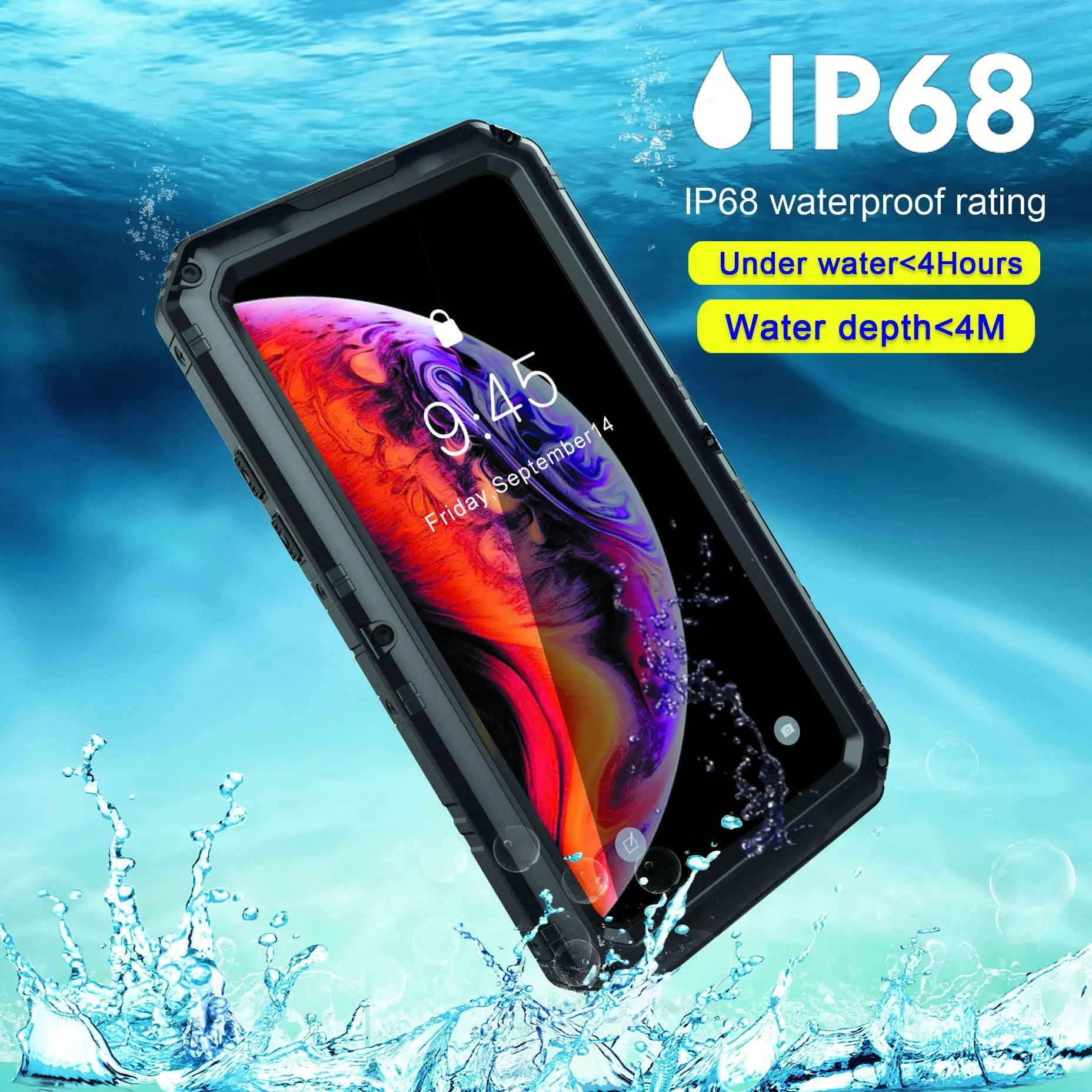 Luphie Beowulf IP68 Waterproof Diving Silicone Shockproof Aluminum Metal Case Cover