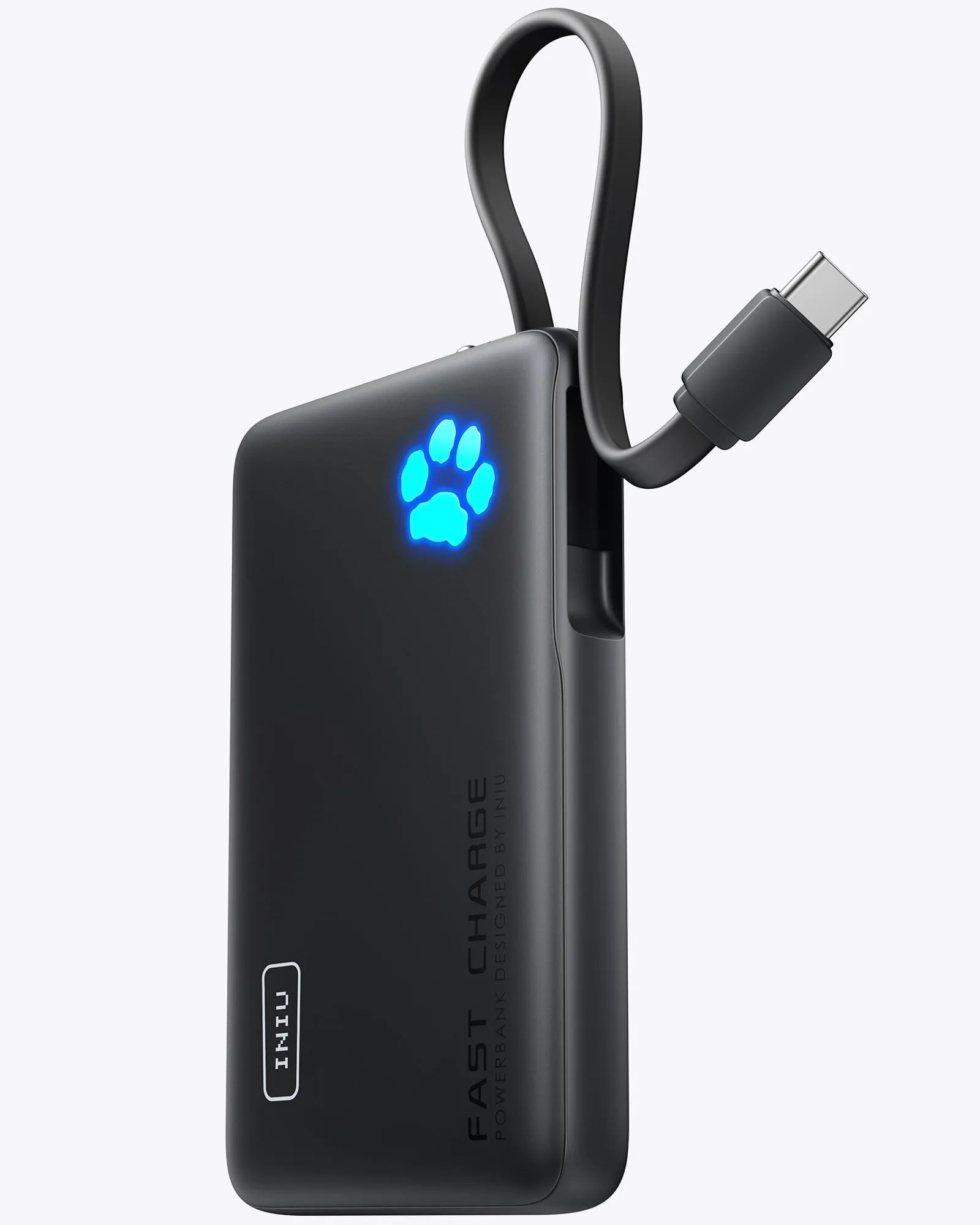 INIU P41L-E1 Ultra-Slim 10000mAh Power Bank with Built-in Cable, 20W Output