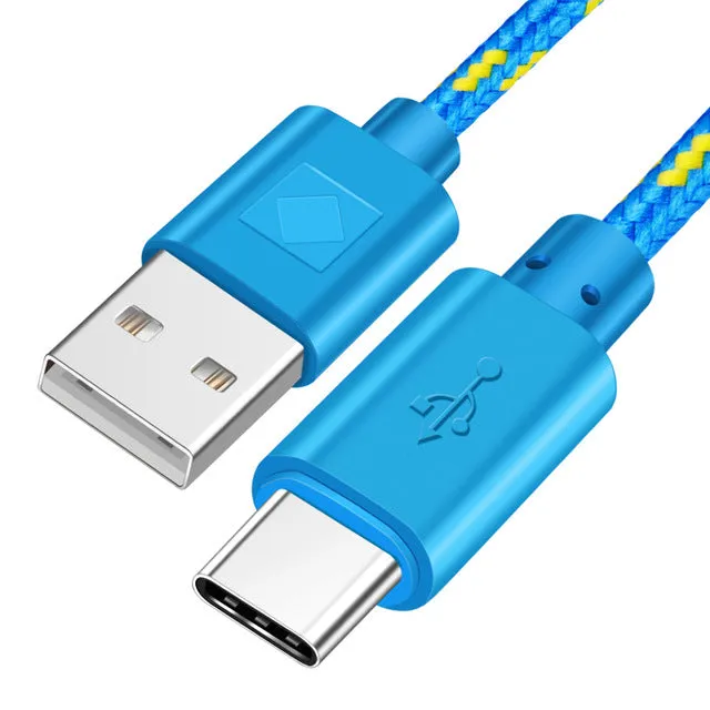 Nylon Braided USB Type C Cable 1M 2M 3M Data Sync Fast Charging USB C Cable For Samsung S9 S10 Xiaomi mi9 mi8 Huawei Type-c