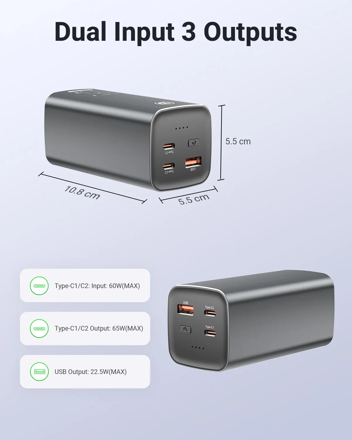 POWERADD PRO Power Bank 20000mAh 65W USB-C Fast Charging