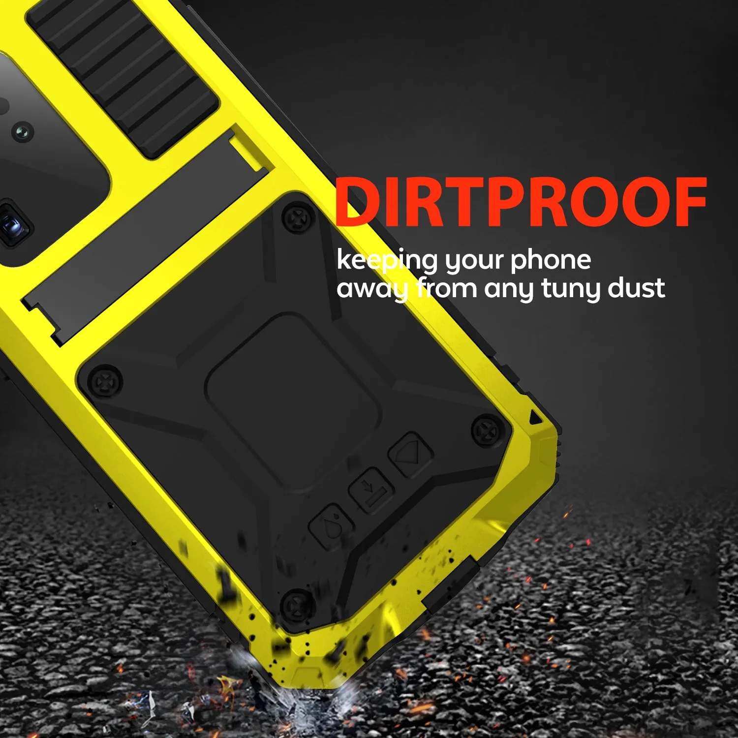 R-Just Kickstand Waterproof Aluminum Metal Outdoor Military Heavy Duty Case Cover