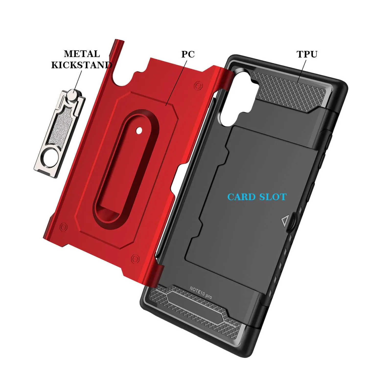 Samsung Galaxy Note 10  Case - Heavy-Duty, Card Slot, Kickstand