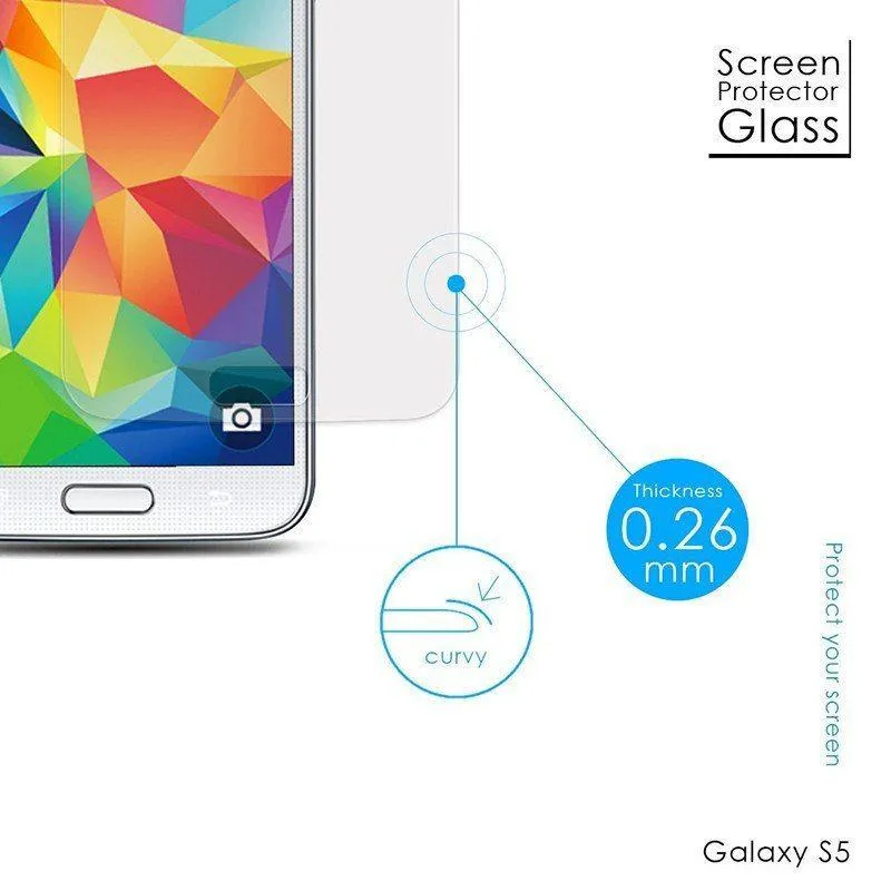 Samsung Galaxy S5 Screen Protector - 2 Pack, Clear Tempered Glass