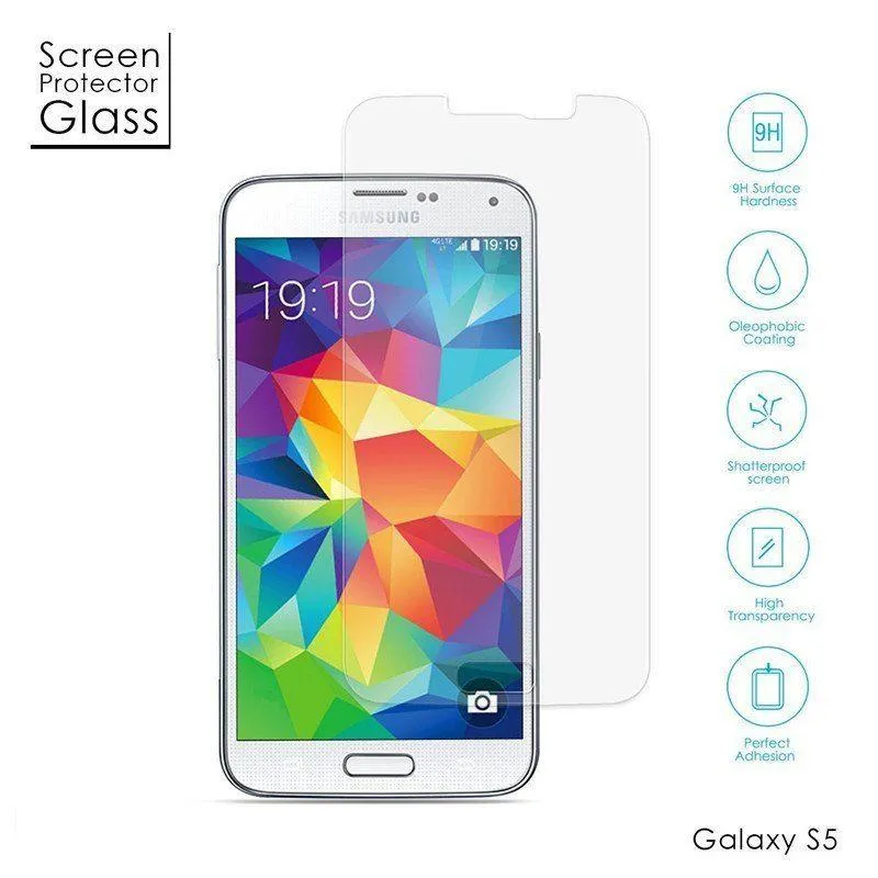 Samsung Galaxy S5 Screen Protector - 2 Pack, Clear Tempered Glass