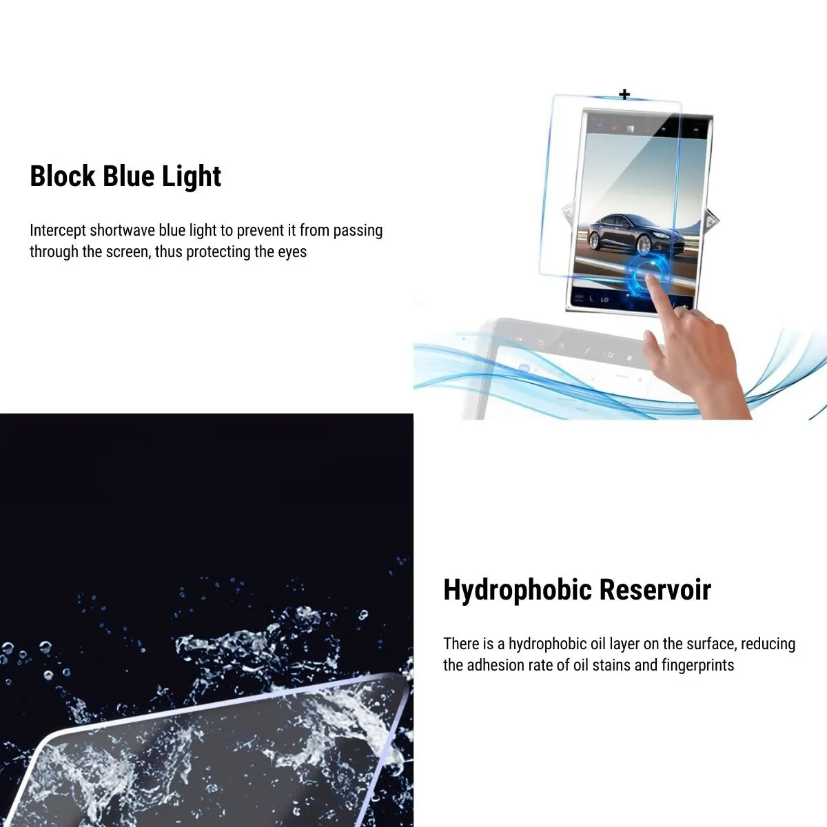 Tempered Glass Screen Protector for Model S/X 2pcs【17 inch】