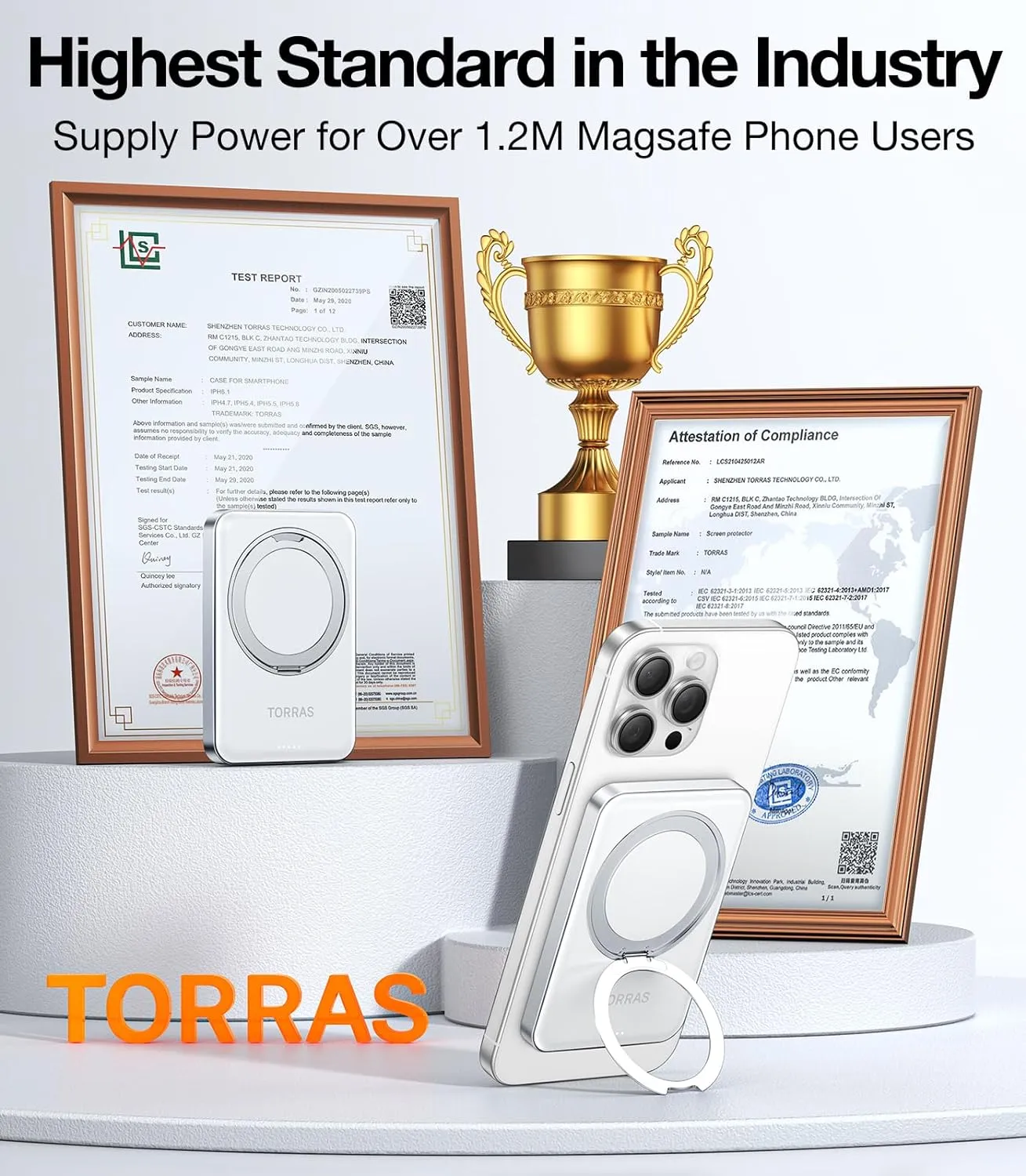 TORRAS 5,000mAh Magnetic Portable Charger Power Bank with Stand