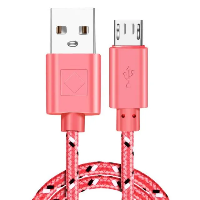 USB Braided Data  Cable For Xiaomi Huawei Samsung HTC LG