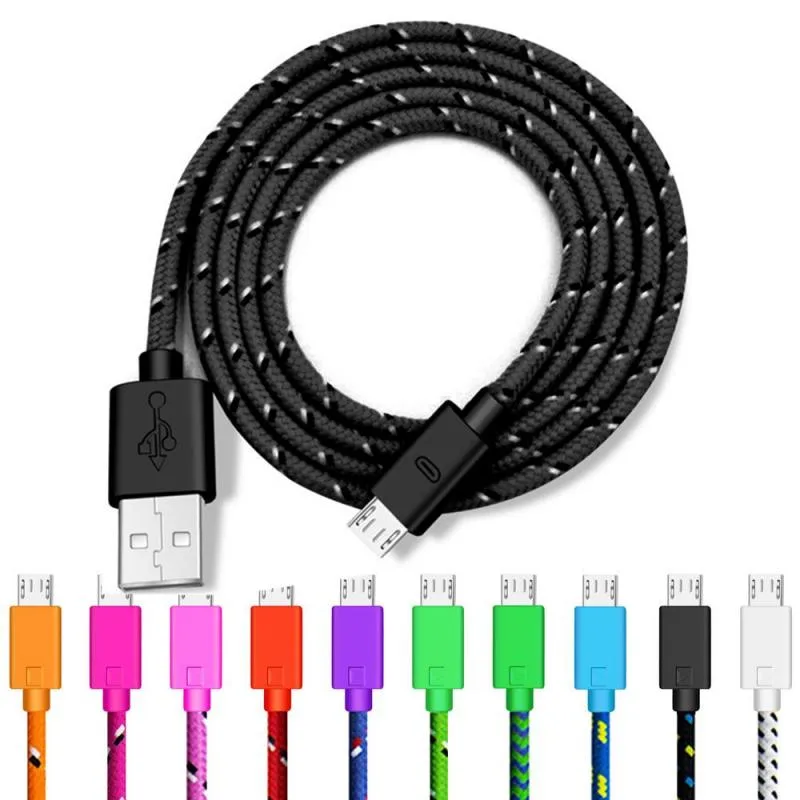 USB Braided Data  Cable For Xiaomi Huawei Samsung HTC LG