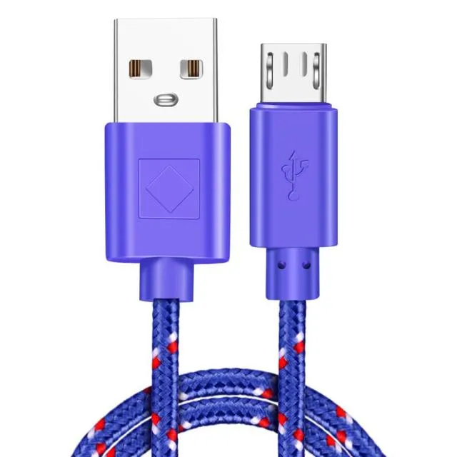 USB Braided Data  Cable For Xiaomi Huawei Samsung HTC LG