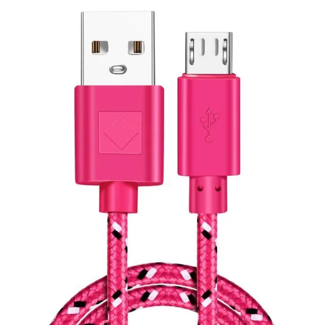 USB Braided Data  Cable For Xiaomi Huawei Samsung HTC LG