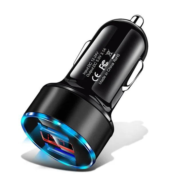 USB Car Charger Fast Charging Dual USB Adapter 3.1A