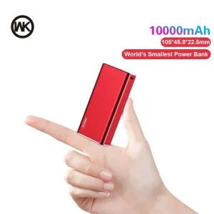 WK 10000mAh Mini Power Bank Portable Charger Fast Charging Powerbank for Xiaomi mi iPhone External Battery Poverbank Metal Shell