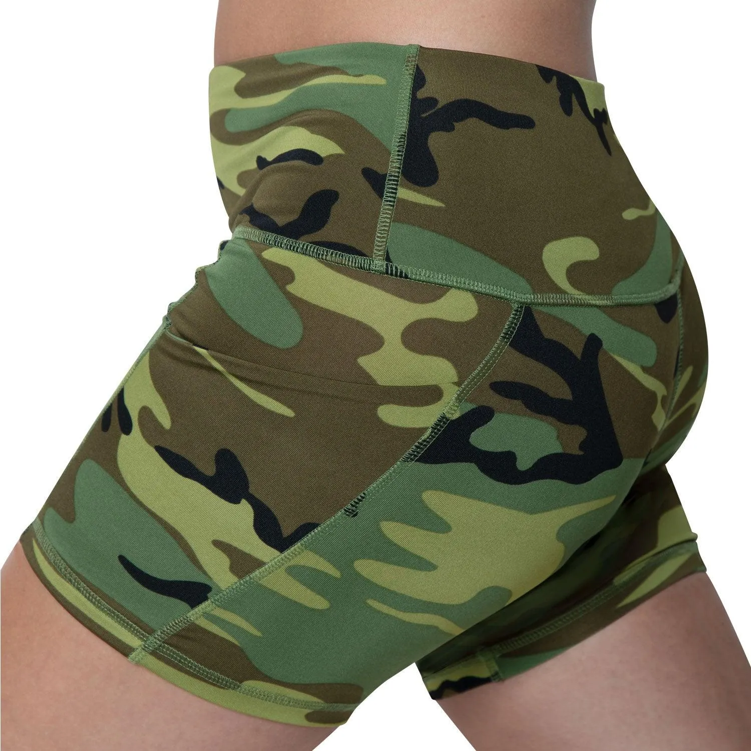 Womens Camo Workout Performance Legging Shorts